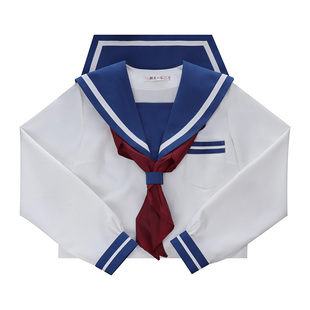 樱花家族jk制服【粗一本】花绀色替换胸挡校供感水手服长袖套装女