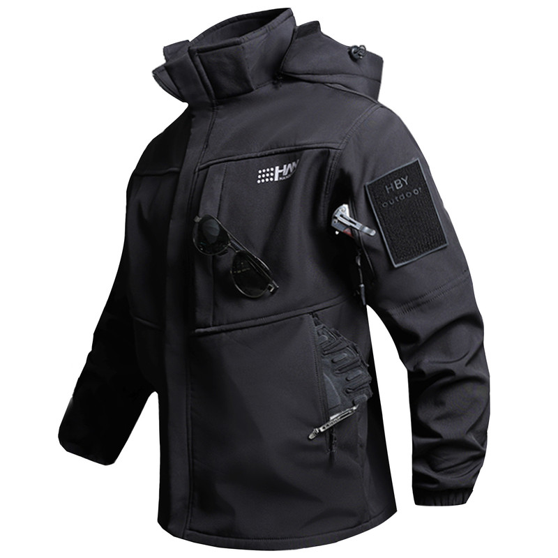 秋冬季骑行工作服加绒套装冲锋衣