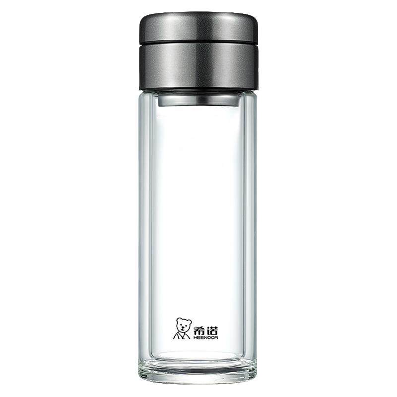 希诺办公室茶水分离双层玻璃杯