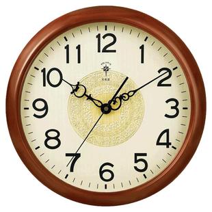 北极星实木挂钟客厅时尚中式典雅家用木钟挂表简约静音创意钟表