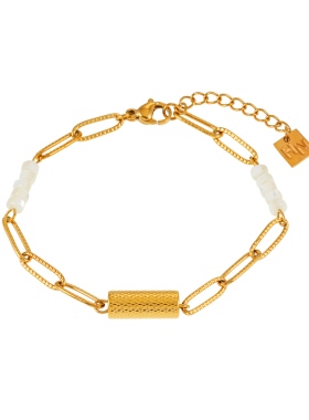 HACKNEY NINE英国伦敦轻奢天然贝母别针链中性风现代手链18K镀金