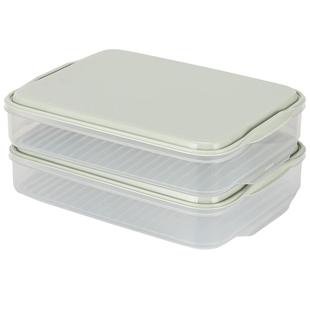 乐扣乐扣塑料饺子盒分格家用冰箱收纳保鲜馄饨水饺盒速冻多层托盘