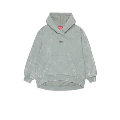 [新款]DIESEL女童26春夏渐变D LOGO带帽灰色卫衣J02608KYA0F