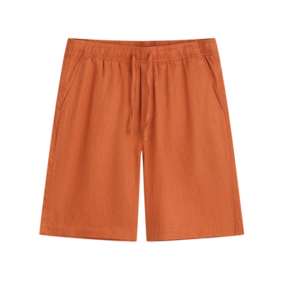 霞湖世家100%亚麻男士休闲短裤