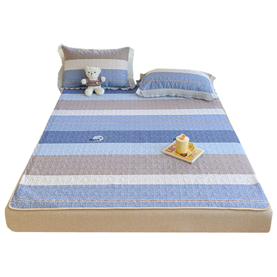 防滑夹棉床单床垫床盖全棉纯棉蚊帐2026大码上下铺200220儿童银灰