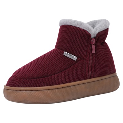 冬季男女款包跟棉拖鞋加厚毛绒居家外穿中老年人防滑厚底保暖棉鞋