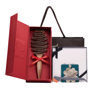 KRRAMEL【母亲节礼物】梳子松塔猪鬃毛护发梳子按摩梳气垫梳礼品