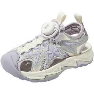 百丽童鞋男童运动凉鞋夏季透气轻便儿童宝宝包头鞋女童旋扣沙滩鞋