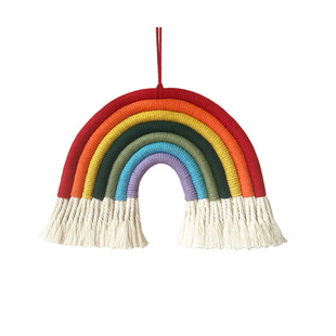 手工diy材料包ins少女编织彩虹挂毯创意装饰空中挂件棉绳卧室儿童