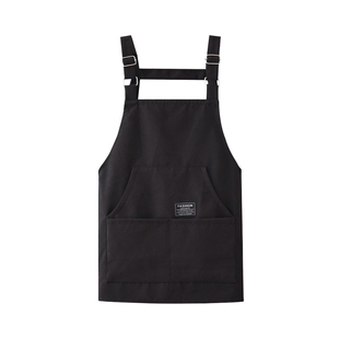 25年新款帆布围裙耐脏可定制工作服印字logo成人罩衣家用厨房做饭