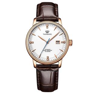 天王正品女士手表时尚皮带情侣自动机械手表男女款51001 新年礼物