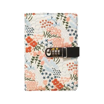 刺绣手账学生密码本子带锁日记本