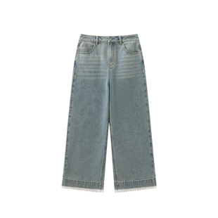 时然大码微胖MM2026年夏季新款韩系简约百搭洋气显瘦九分牛仔裤