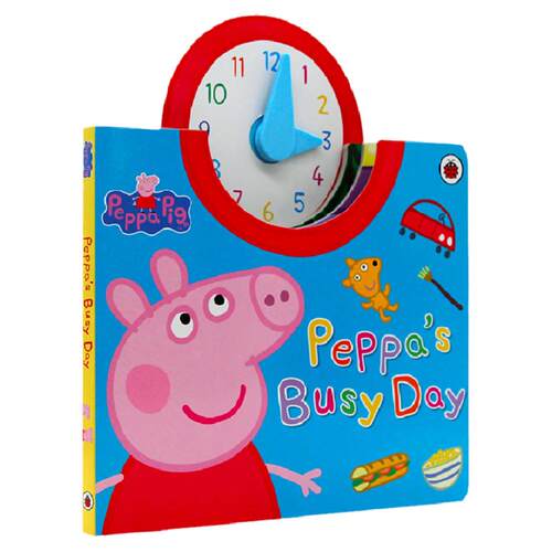 Peppa Pig Busy Day 小猪佩奇时钟书英文原版绘本3-6岁儿童幼儿英语启蒙时间概念认知早教纸板书