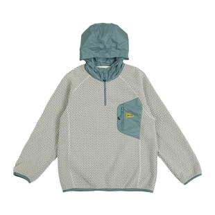 梨小闲原创女童波浪纹拼接抓绒外套儿童轻量户外运动感暖暖上衣