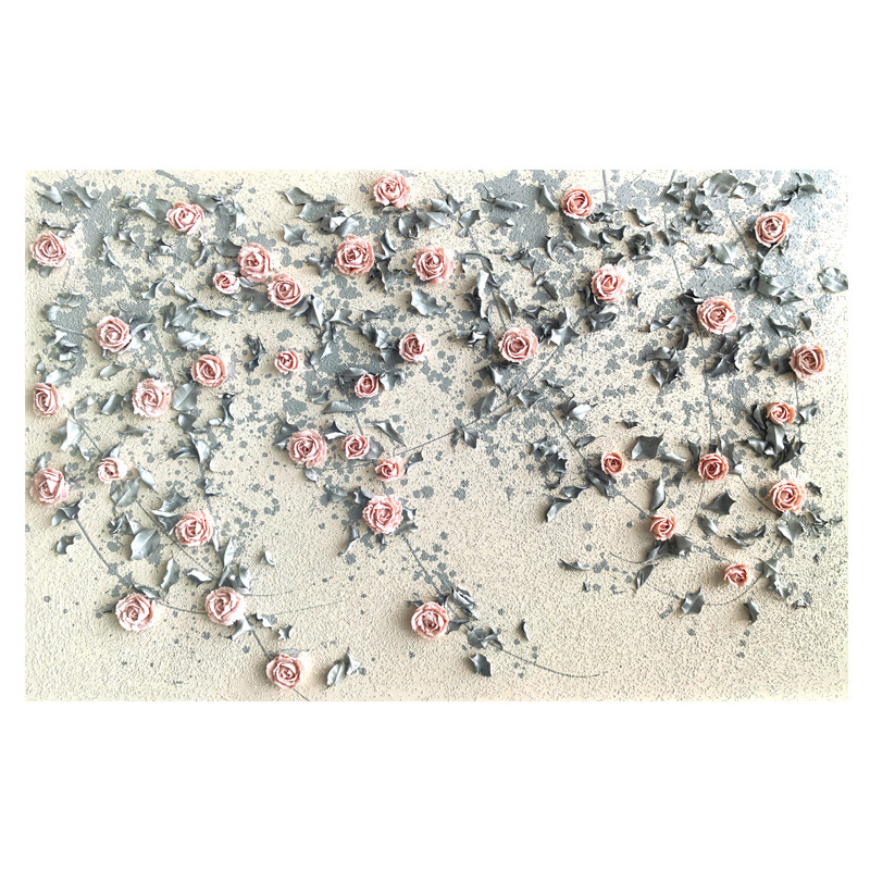 现代简约玫瑰花卉立体浮雕油画客厅餐厅装饰画手工艺术品