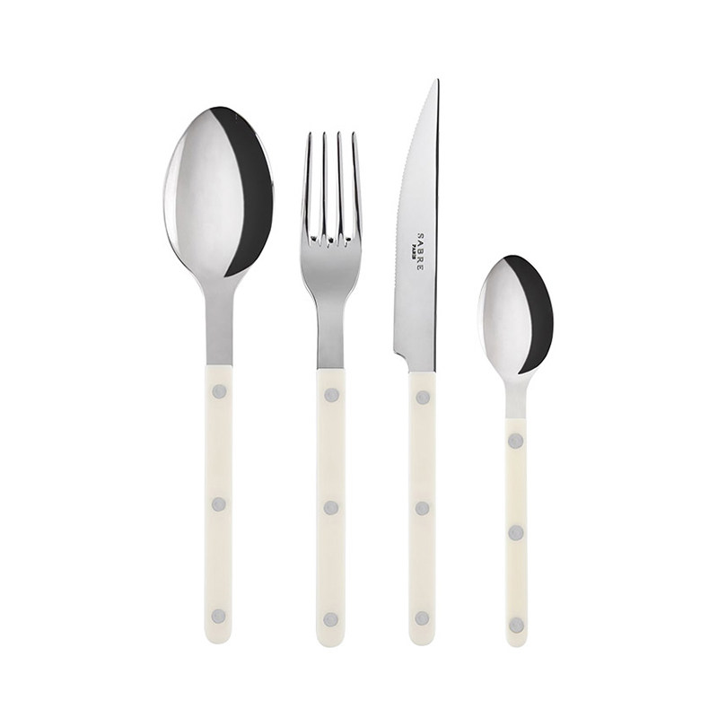 Sabre Paris象牙白不锈钢牛排刀叉西餐具套装家用高颜值甜品勺子
