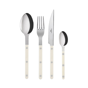 法国Sabre Paris小酒馆象牙白不锈钢勺子牛排刀叉西餐具套装家用