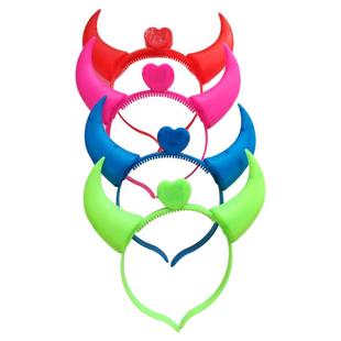 儿童发光玩具牛角头扣幼儿园聚会头饰演唱会头箍年会活动恶魔道具