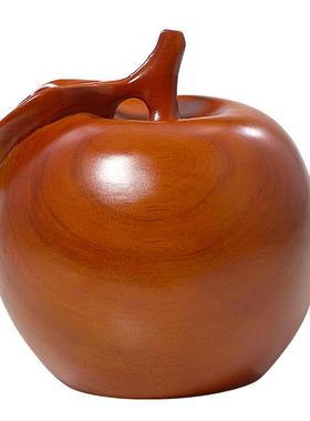 黄花梨木雕苹果摆件平安客厅