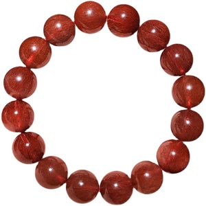 朔冉天然红发晶手链红水晶红兔毛