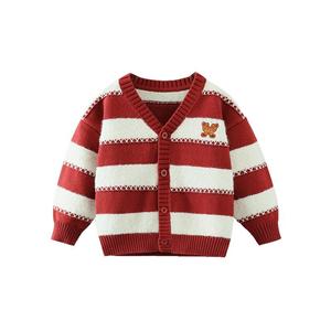 [亲子装]齐齐熊宝宝红色毛衣男童拜年服开衫2025新款儿童针织衫冬