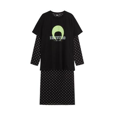 REVAN芮范设计师款玩趣真两件叠搭连衣裙RM71101138