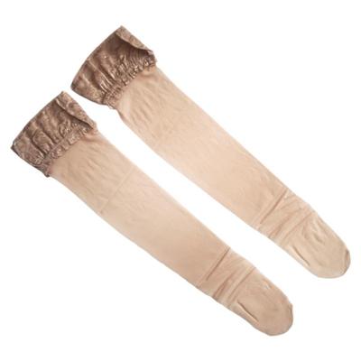 高筒透明包芯丝袜蕾丝防滑