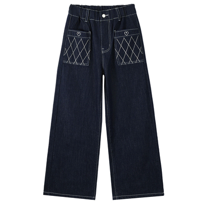 BarryBanny女童牛仔裤时髦阔腿裤