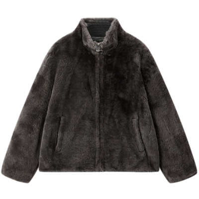 【商场同款】太平鸟皮毛一体暖绒皮草外套领口帅气皮袢A1ADF4703