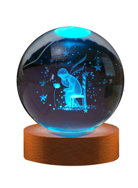 小王子太阳系水晶球可发光小摆件