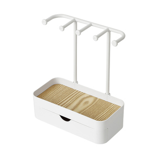 桌面双层首饰收纳架耳钉耳环饰品挂架项链手链展示架置物架带抽屉