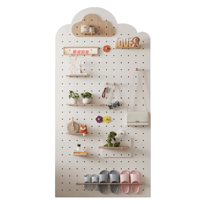 入户玄关实木洞洞板置物架定制客厅洞洞板穿衣镜架挂衣架一体收纳
