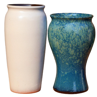 复古陶瓷花盆透气粗陶高筒多肉老桩盆栽三角梅九尾狐盆家用绿植盆