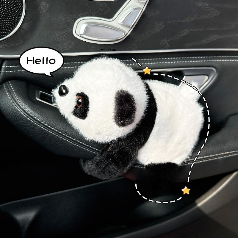 可爱熊猫车内饰品摆件车搭子网红卡通电动车装饰汽车公仔车载玩偶