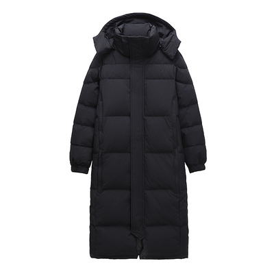 羽绒服女2025年新款中长款过膝加厚大码黑色中戏男女情侣冬季外套