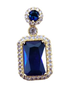 爆款宝蓝吊坠项链女轻奢名媛气质锁骨链子蓝色项链女士