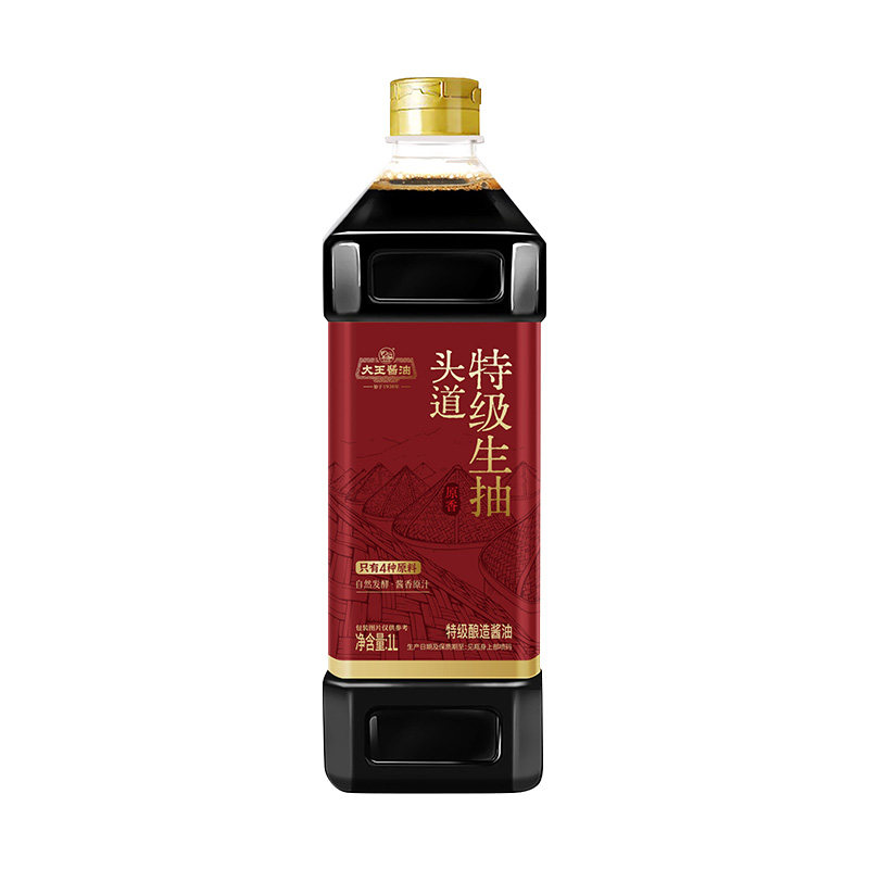 大王酱油0添加特级生抽酱油1L
