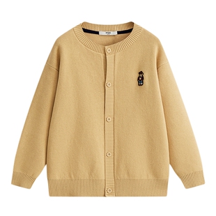马骑顿 MQD简约百搭针织开衫春季新款舒适柔软可单穿毛衣男童