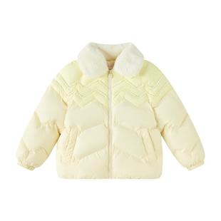 笛莎官方旗舰童装女童短款外套冬季新款大童女孩儿童甜美撞色棉服