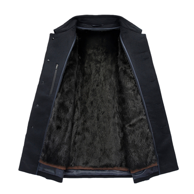 皮尔卡丹男士纯羊绒大衣