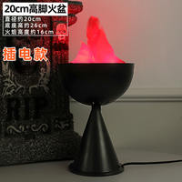 Simulated brazier, flame lamp, decorative props, festive atmosphere, stove, fireplace, portable plastic pumpkin lantern, candle stand thumbnail 3