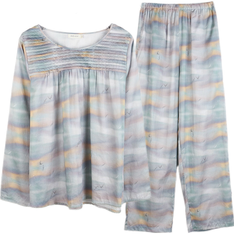 朵朵可可女士纯棉贡缎睡衣套装新睡衣/家居服套装