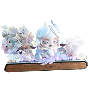 泡泡玛特庭前墨梅临时停车牌车载中控台高档摆件奶油胶挪车号码牌