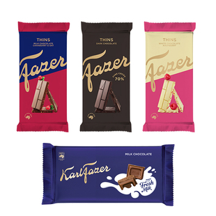 芬兰进口fazer菲泽牛奶巧克力榛果夹心大排块送朋友礼物办公糖果