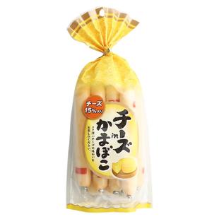 日本进口15%切达奶酪芝士鳕鱼肠鱼糕鱼肉肠零食8根装宝宝辅食零食