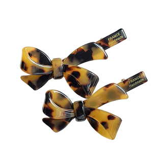 韩国进口France立体蝴蝶结一字鸭嘴夹法式刘海夹碎发夹侧边发夹子