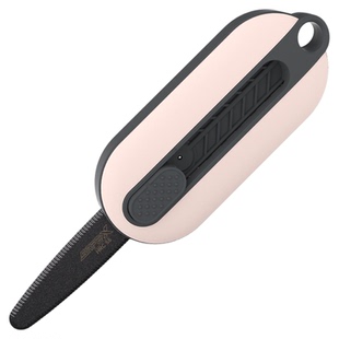 美国SAFEX安全不粘胶美工刀不锈钢钥匙扣开箱刀伸缩便携式快递刀自动锁定拆快递包裹专用刀防割小刀