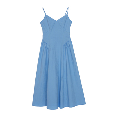 Missonep简约V领长款吊带连衣裙