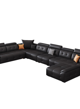 凯佑简约现代头层牛皮转角沙发劳伦斯大小户型家用客厅皮沙发组合